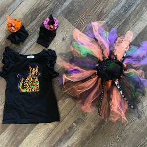 Halloween shirt with matching headbands and tutu